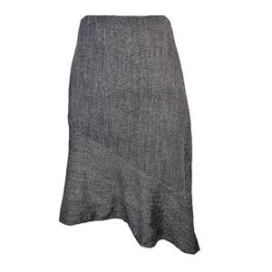 Anne Klein Skirt size 6 Black White Tweed Bias A Line Knee Stretch Career Suit